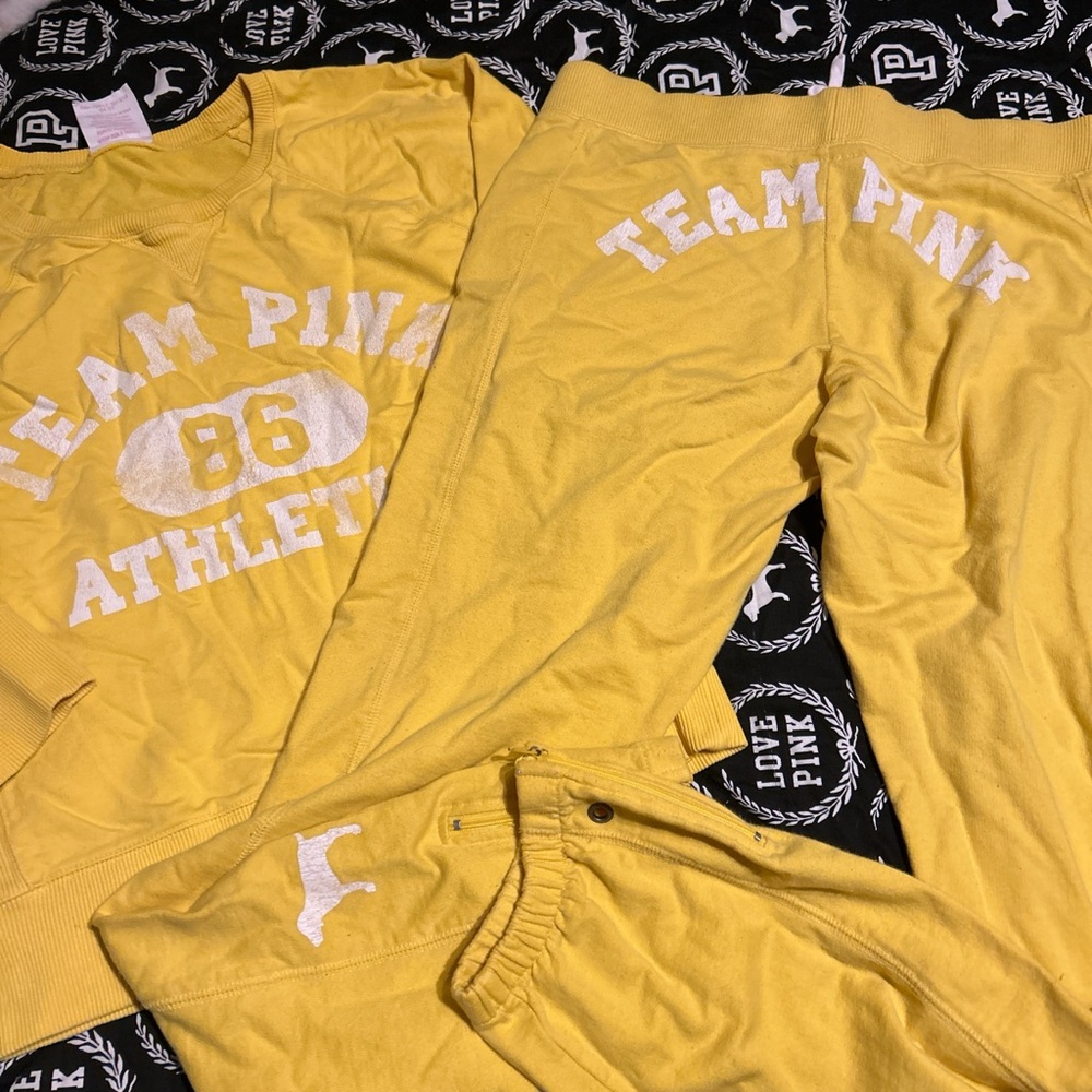 Vintage VS Pink Yellow Team Pink Athletic Set